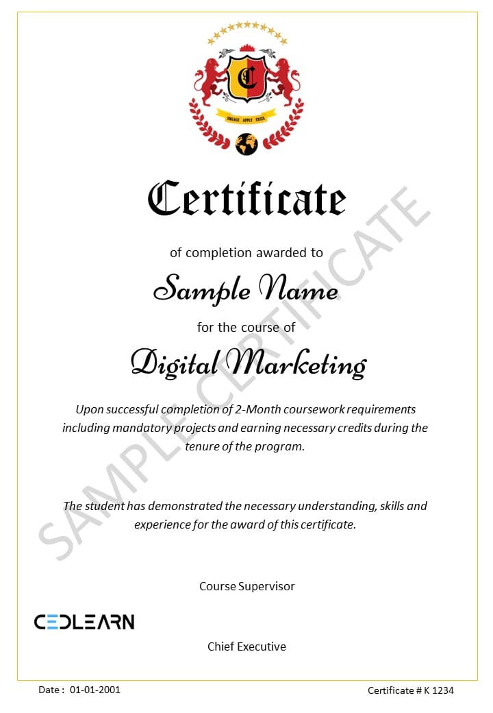 Digital Marketing Certificate