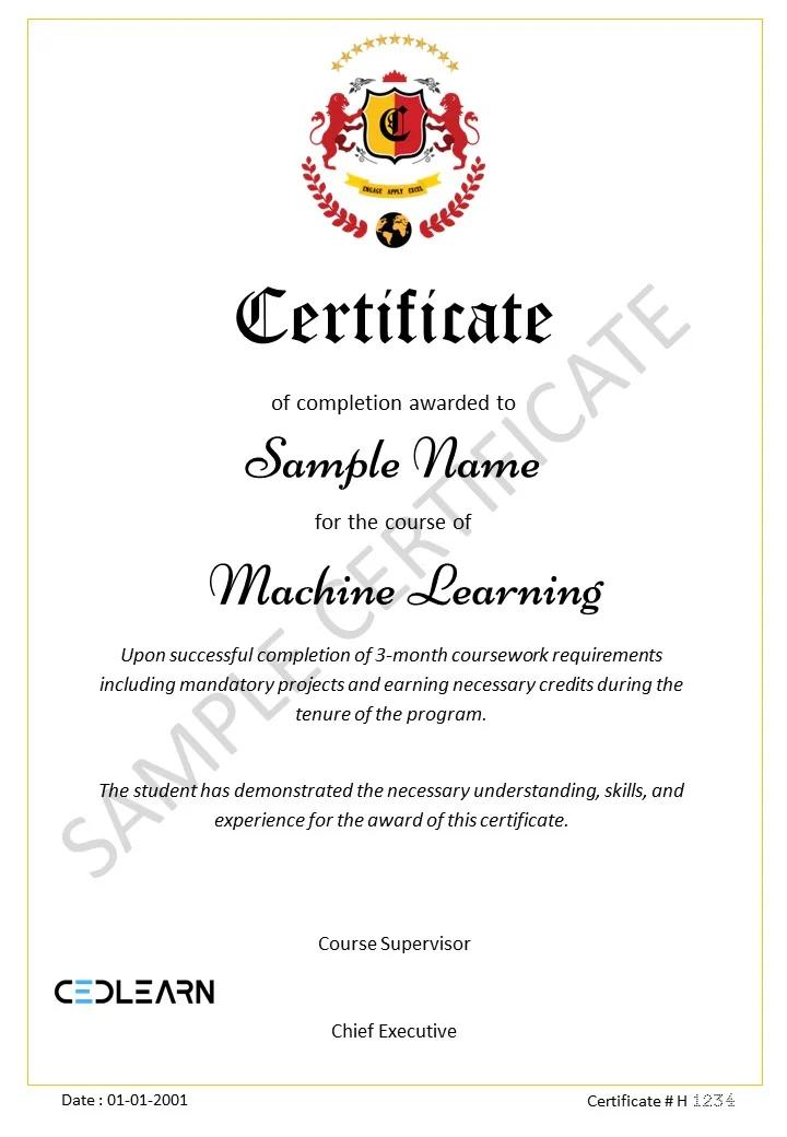 Machine Learning Certificate From Mathworks Machine Learning Course in Hyderabad | Cedlearn — Python, Statistics ...